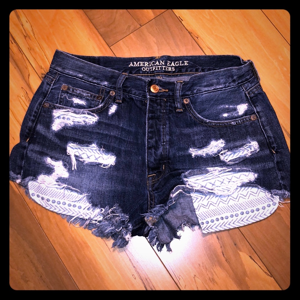 American Eagle distressed denim shorts